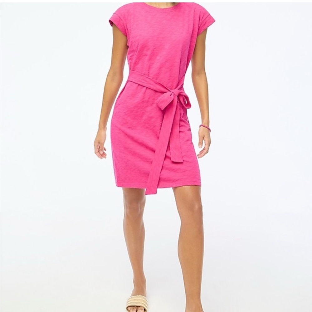 NWT J. Crew Short Sleeve Waist Tie Dress Size L